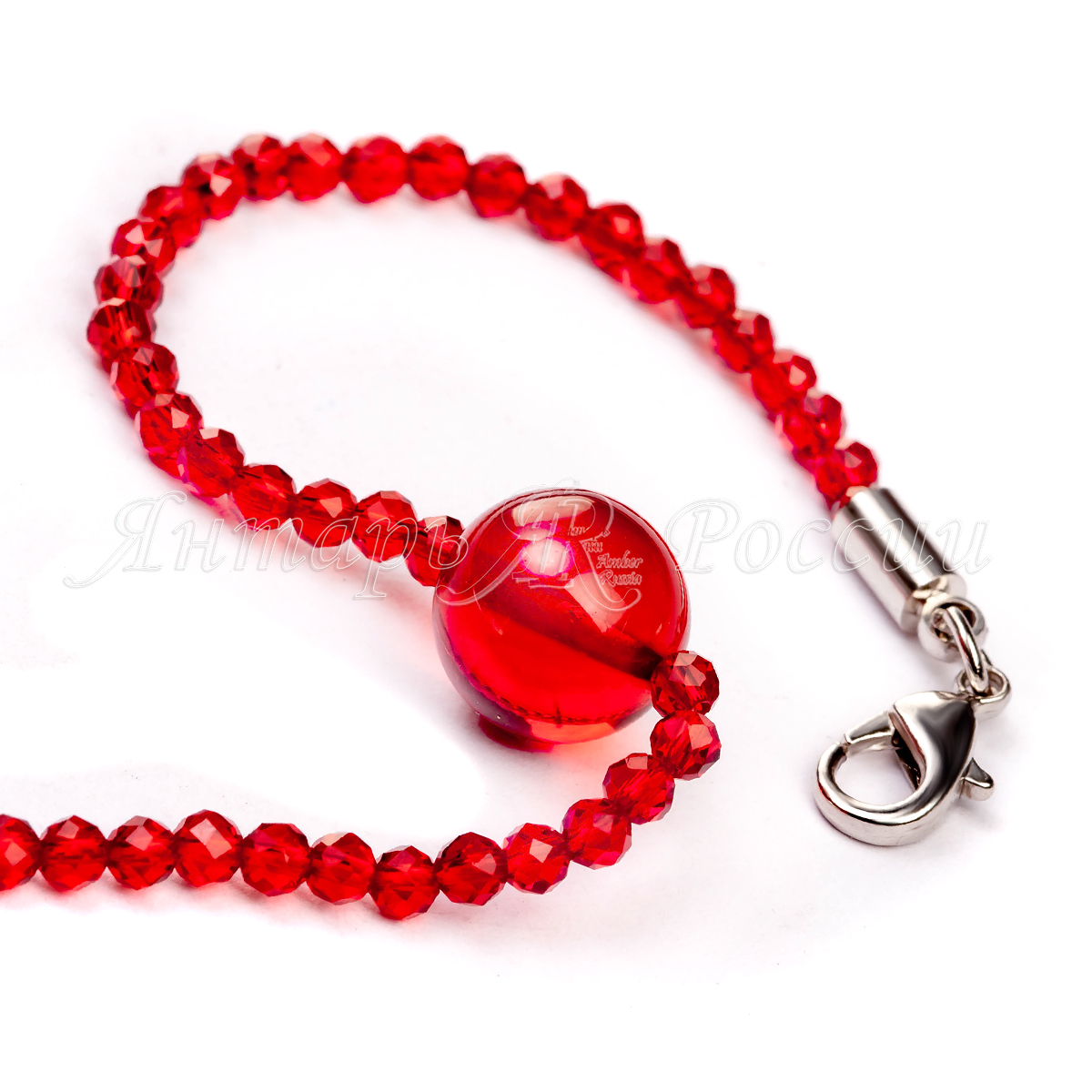 Браслет из бисера и янтаря Браслет из бисера и янтаря