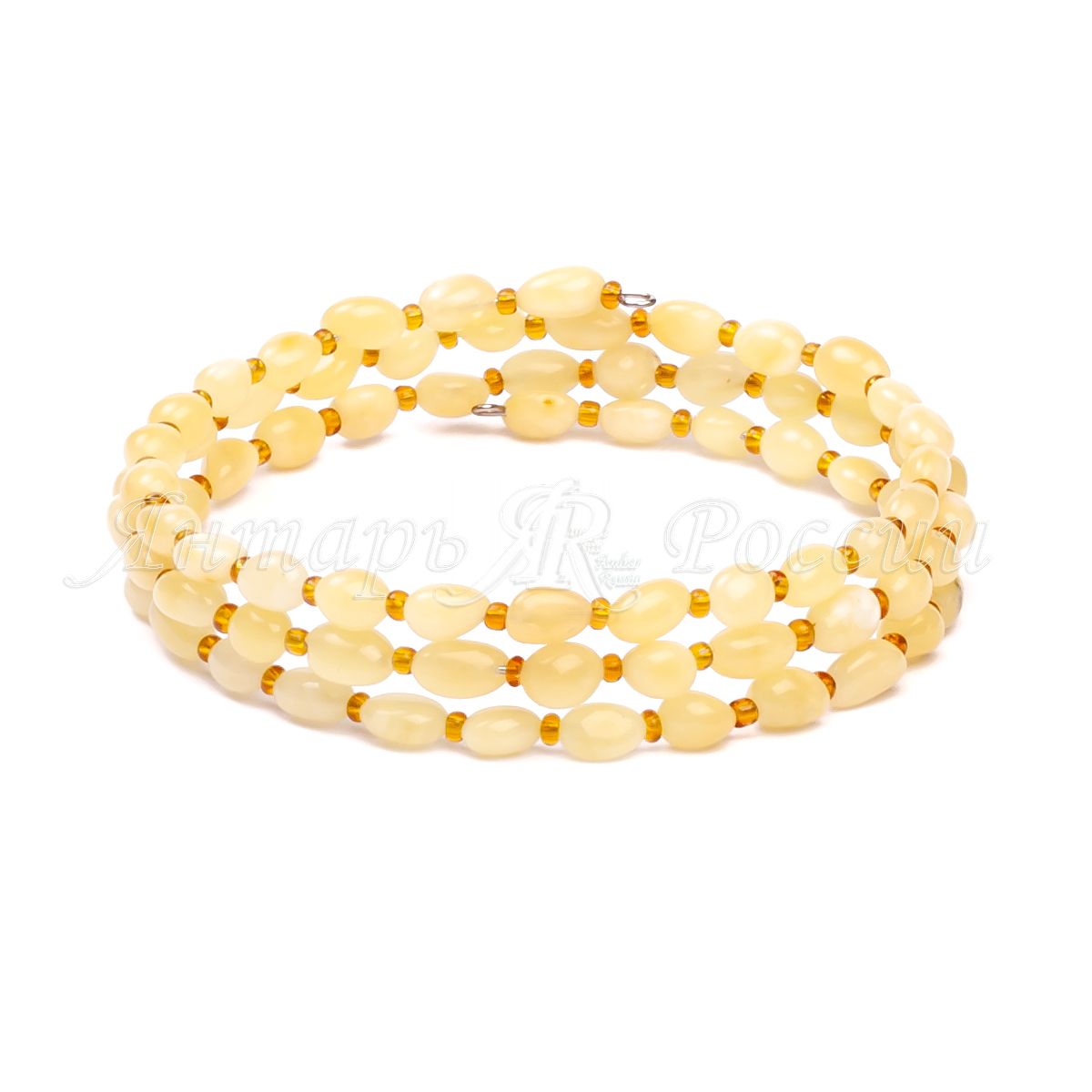 Браслет на струне из янтаря Браслет на струне из янтаря