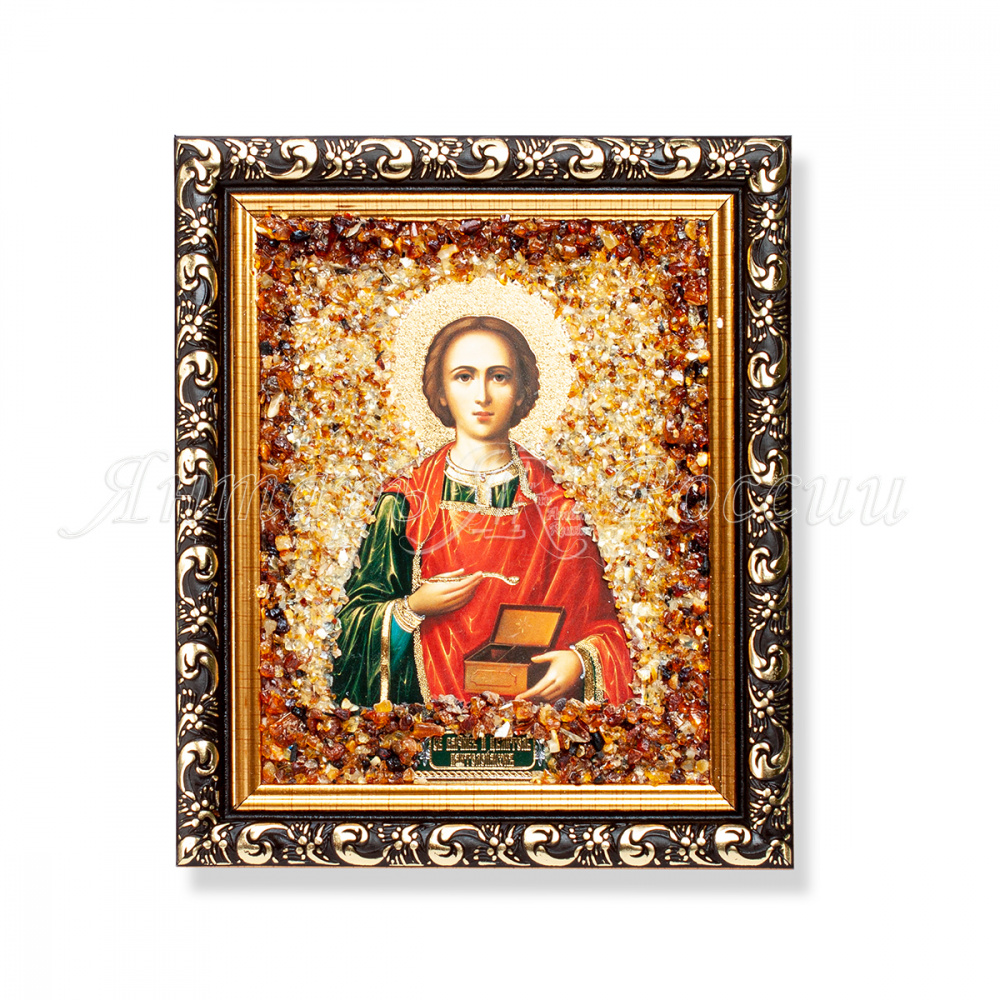 Икона св. Пантелеймон, Янтарь Икона св. Пантелеймон, Янтарь