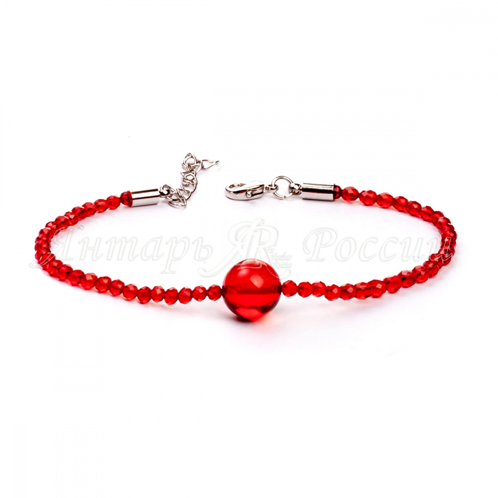 Браслет из бисера и янтаря Браслет из бисера и янтаря